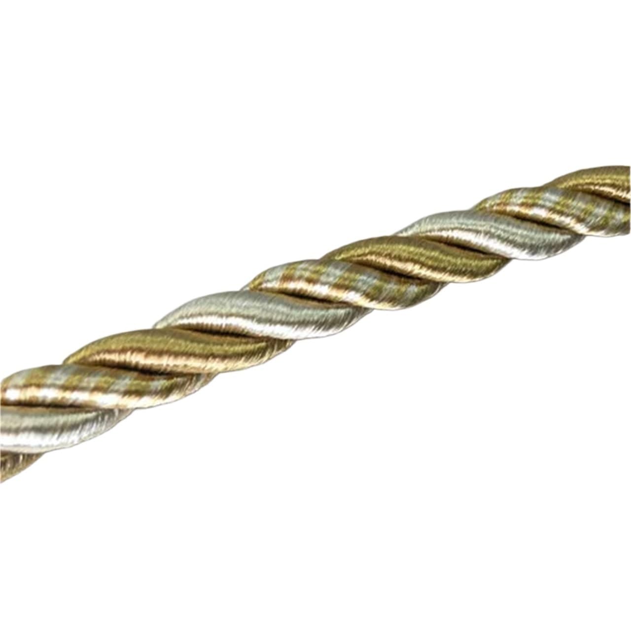 Cordón de algodón trenzado ideal para decorar cojines y sofás en tonos oro