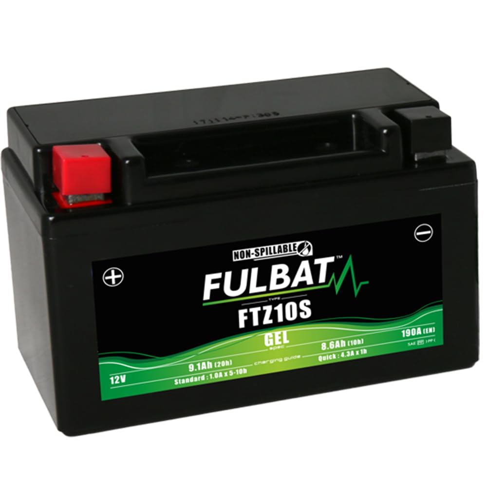 FULBAT FTZ10S/YTZ10S - Batería para moto, gel, 12 V, 9,1 Ah, 190 A