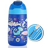 BOTELLA DE AGUA DE ACERO INOXIDABLE Y CON AISLAMIENTO DE DOBLE PARED: El acero inoxidable de calidad alimentaria tiene un diseño de doble capa. 100% libre de BPA, toxinas químicas o transferencia de regusto metálico. La botella de agua reutilizable de alta calidad con aislamiento al vacío se puede utilizar como un termo, que puede enfriar las bebidas durante 24 horas y calentar hasta 12 horas.
