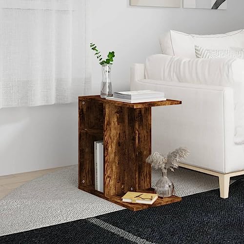 ShGaxin Mesa Auxiliar, Mesa Auxiliar Salon, Mesita De Salón, Mesitas De Cafe, Mesa Sofa Auxiliar, Madera contrachapada Roble Ahumado 50x30x50 cm