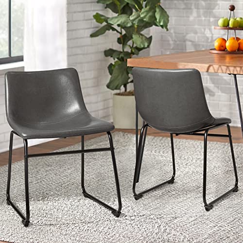 Image of Waleaf Dining Chairs Set of 2, 18 inch Faux Leather Counter Height Bar Stools