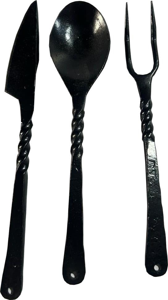 Medieval viking 8 Inch Medieval Cutlery Set Hand Forged Medieval Kitchen Set Spoon Knife Fork vikings Forged-r54