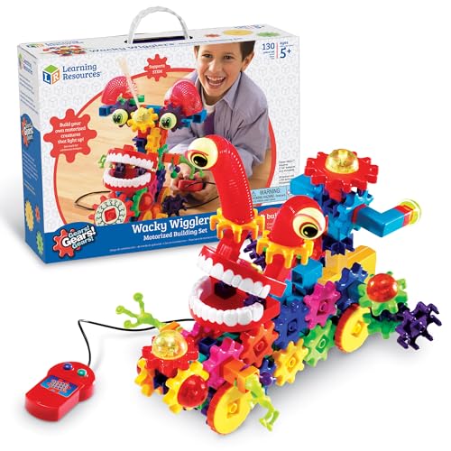 Learning Resources Gears! Gears! Gears! Wacky Wigglers Set, Gears & Construction Toy, STEM Toys, Gears for Kids