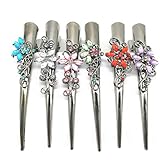 Set of 6 Metal Alligator Sectioning Clips for Women and girl- Pretty Strong Clamp Hairpins Non-Slip