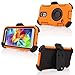 J.west S5 Case, Galaxy S5 Holster case, Hybrid Dual Layer Combo Protective Case with Kickstand + Belt Clip Holster for S5 - Orange