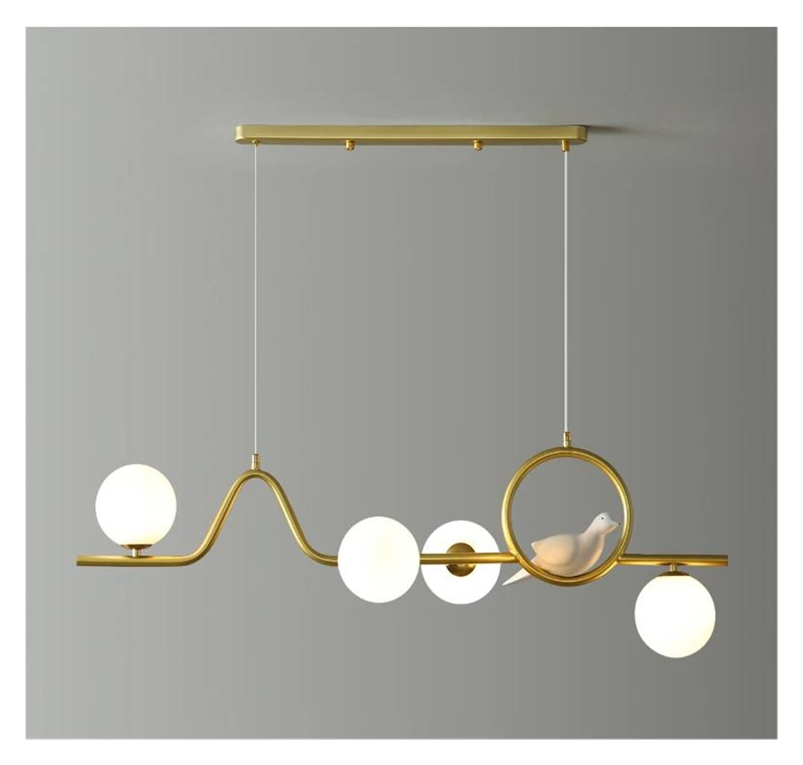 CWCQGH Kitchen Table Light Fixtures Gold Bird Bar Pendant Light Shop Glass Globe Ceiling Pendant Lights Home Decorating,Gold-Bird