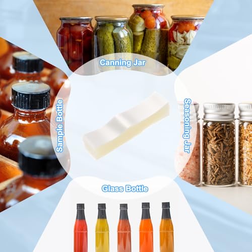 Image of PATIKIL 115x28mm PVC Perforated Shrink Bands, 1000Pcs 0.05 mm /2 Mil Thickened Heat Shrink Seal Wrap Fit for 2.5 inch-2.75 inch Cap Diameter Essential Oil Bottles Jars Cans Tin, Clear