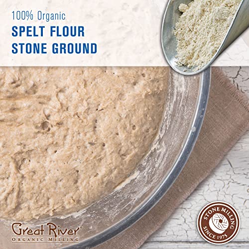 Great River Organic Milling, Specialty Flour, Spelt Flour, Stone Ground, Organic, 32 Ounce (Pack of 4)
