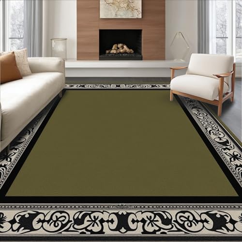 Flatwoven High Traffic Area Rug 4x6, Masculine Vintage Inspired with