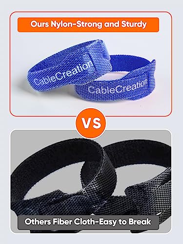 Image of CableCreation Cable Ties 60Pcs,Reusable Fastening Cables Management,Nylon Wire Organizer Cord,Adjustable Tie Wrap Organiser,Self Adhesive Cable Straps,Multi-Colored (30Pcs x 6 Inch /30Pcs x 8.7 Inch)