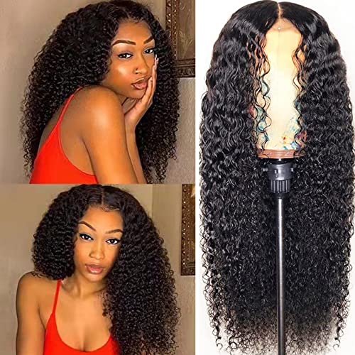 BLACROSS Human Hair Curly Wigs for Black Women 4x4 Lace Front Wigs Short Curly Human Hair Wigs Deep Wave Lace Front Wigs 150% Density Pre Plucked with Baby Hair 16"