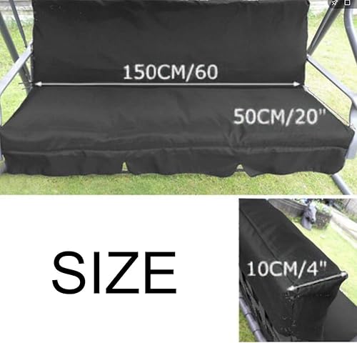 Miniatura 5 de Juego de funda para toldo de columpio de patio, cubierta superior de repuesto para columpio + funda de cojín para columpio de 3 plazas, cubierta