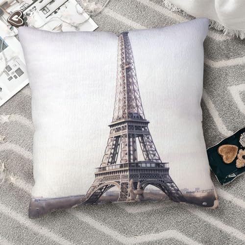 Housse de coussin velours côtelé Tour Eiffel 40x40 cm - 8