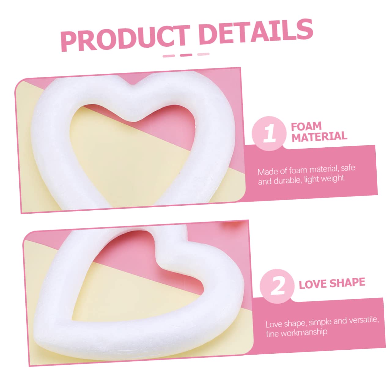 Cabilock 3 Set di Kit per Realizzare Ghirlande in Schiuma A Forma di Cuore per Decorazioni per La Casa Personalizzate Adatte per Progetti Fai da Te 18 Pezzi*3