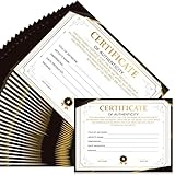 EYxsaxenk Certificate of Authenticity - 24Pcs 5x7 Inch Black Gold Foil Premium Certificates for Collectible Artwork Artist Artisan Handicraft Worker Achievement Award Photography Art Exhibition Supply
