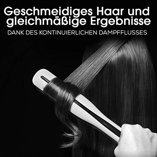 515BKFzP5vL L'Oréal Professionnel 2en1 Lisseur Vapeur Professionnel Lisse/Forme Wavy Steampod, 3.0 Blanc, 1 Unité, 1 g