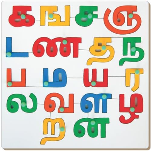 Little Genius Tamil Consonants with Knob, Multi Color