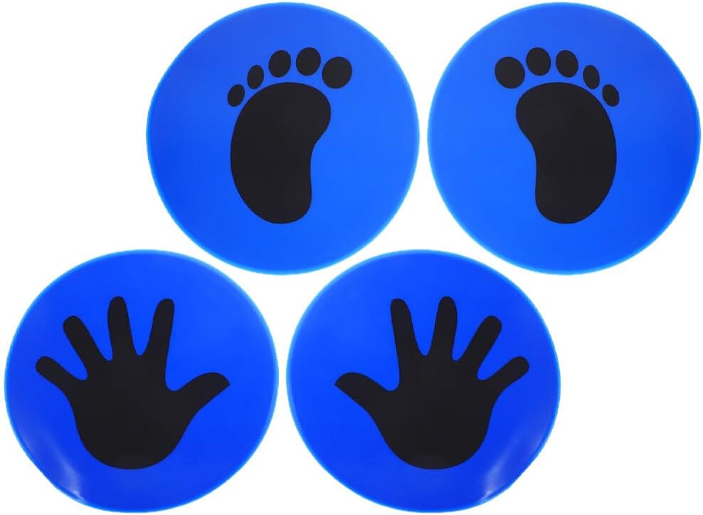 Yardwe 2 Pairs Spot Markers Flat Field Cones Nonslip Agility Gym Dots Funny Palm Foot Print Floor Spots for Soccer Sport