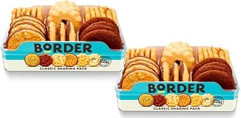 Border Biscuits Classic Sharing Pack 2 x 400g | Luxury Assorted Biscuit Selection | 6 Buttery Flavours | Chocolate & Shortbread Biscuit Box for Sharing, Tea Time & Gifting