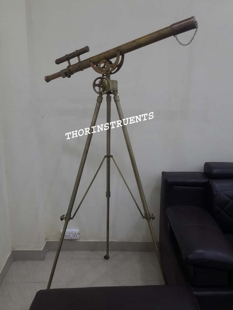 Nautical Brass 39" Telescope Single Barrel Antique Brown Finish with Tripod Rustic Vintage Home Decor Gifts
