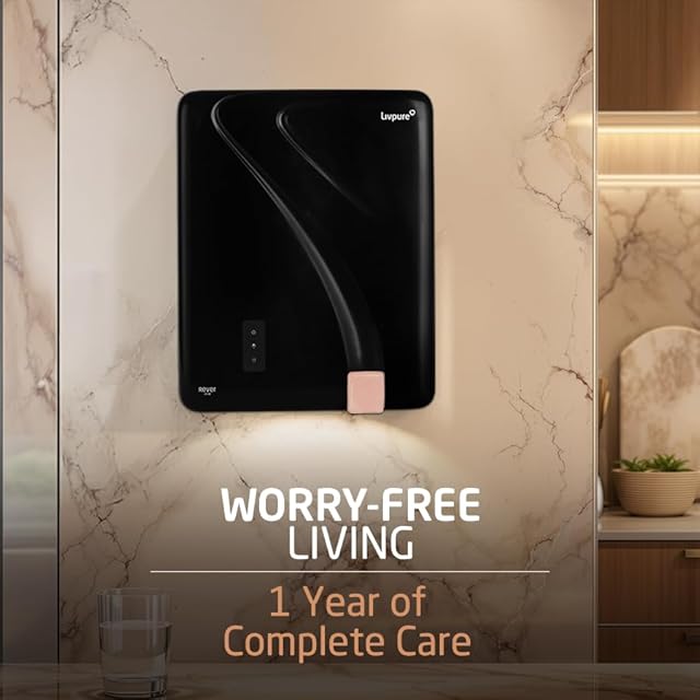 Livpure Rever UV+UF Water Purifier | Free Standard Installation | 5-Stage Advanced Filtration | In-Tank UV Sterilization | Ultra-Filtration Cartridge | Post Carbon for Odor & Chlorine Removal| Black view 2