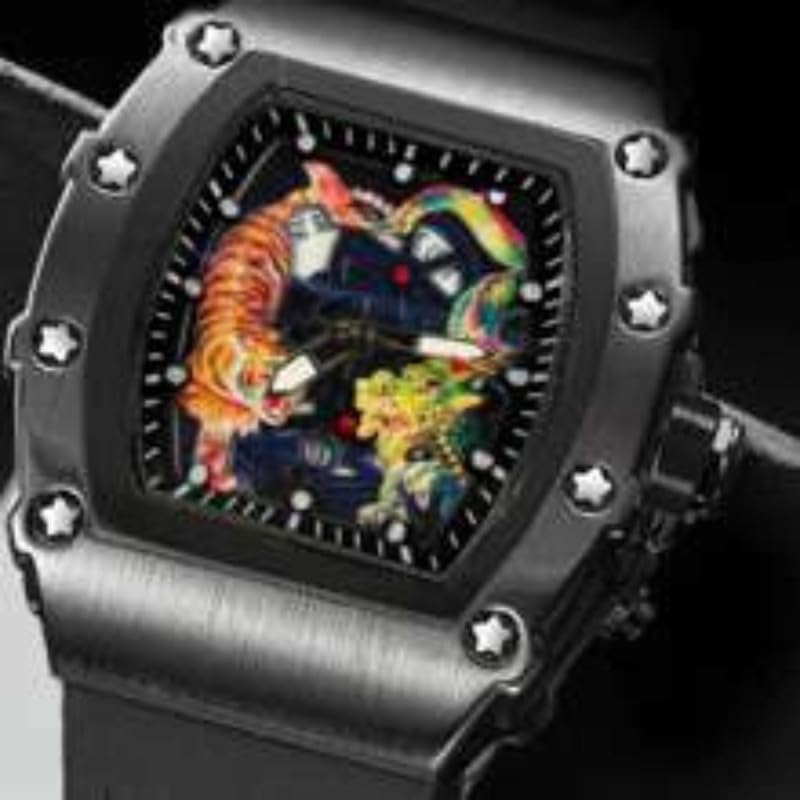 Image of carl vinsonSports Wrist Watch | Automatic Quartz Luminous Waterproof Men's Barrel-Type Dragon Tiger Design