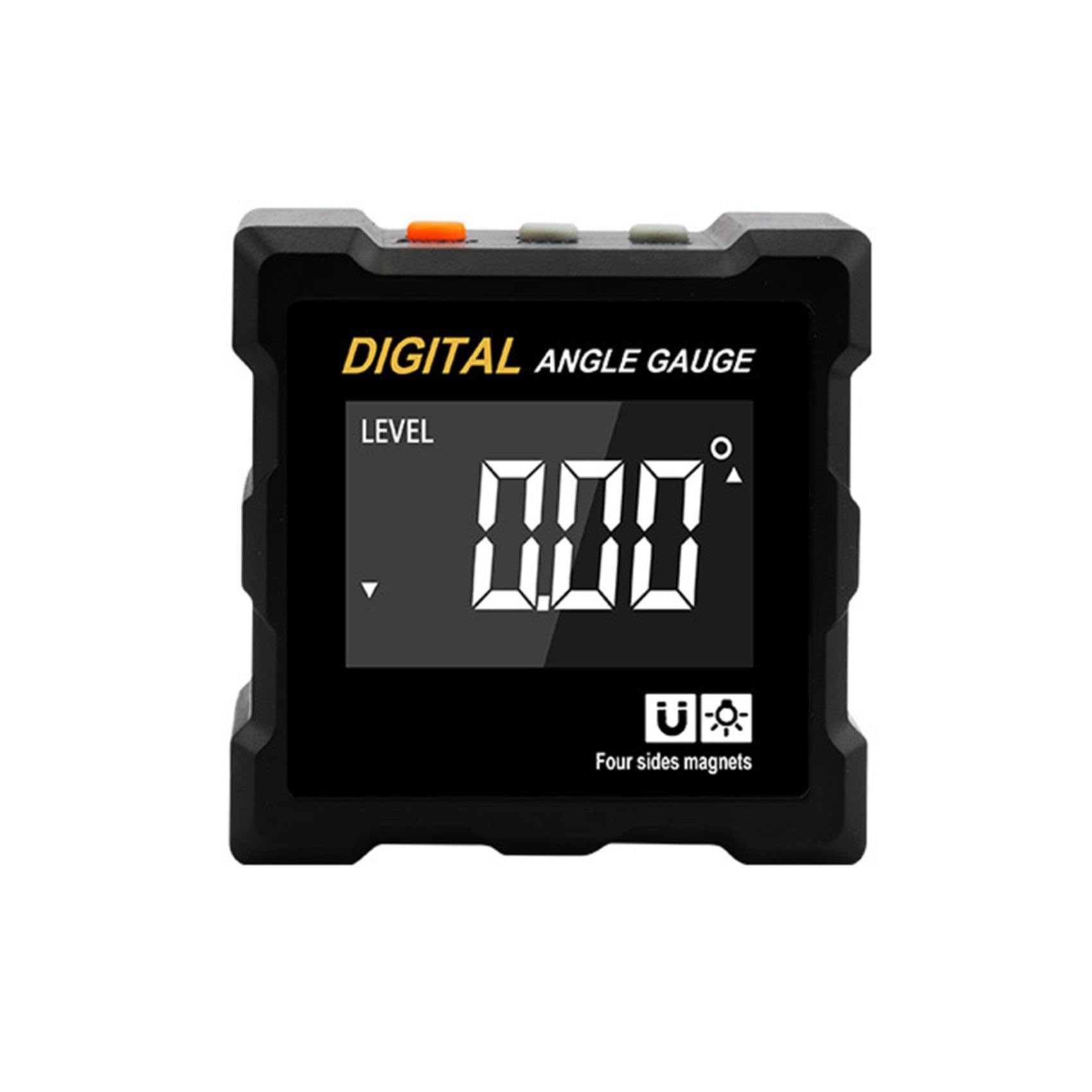 Aundhegrtt Black Inclinometer 4-Side Magnetic Digital Angle Gauge High- Horizontometer Angle Ruler Slope Gauge