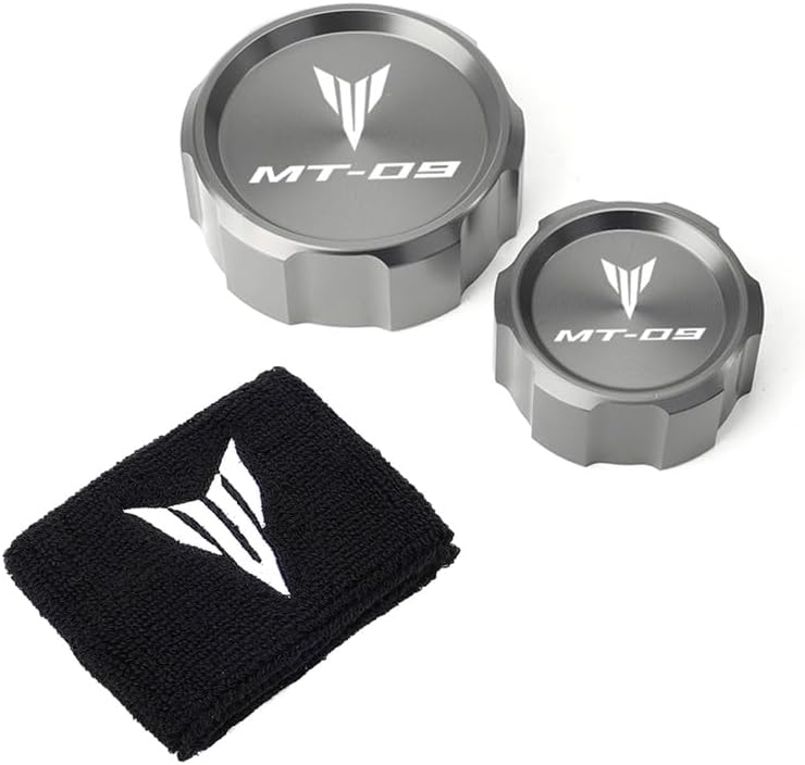 Miniatura 6 de Cubierta de depósito de líquido de freno trasero y delantero para motocicleta, cubierta de calcetín bordada para Y&amaha MT09 MT-09SP 2021-2022