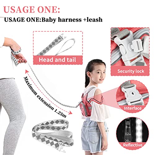 Toddlers Harness Leash & Anti Lost Wrist Link & Betepa Child Safety Harness Leash For Girls Kids Walking Wristband Assistant Strap Reflective Belt For Girl Pink The Best Gift To Keep Kid Close(Fawn) #TOP3