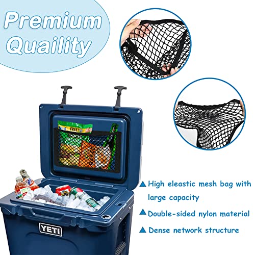 Grejolly Cooler Storage Bag - Adhesive Elastic Cooler Net Pocket - Nylon Mesh Cooler Organizer Insert - Camping Igloo Cooler Accessories For Coleman, Yeti, Lifetime, M (11.8 X 8.2 X 0.25 Inches) #TOP4