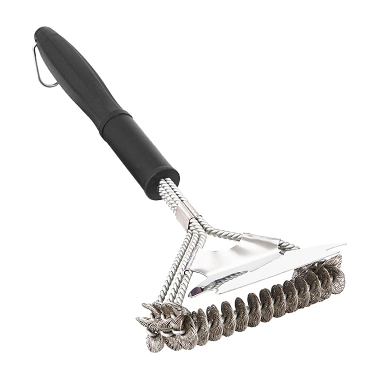 GANAZONO 1Pc BBQ Grill Brush with Ergonomic Handle Multi Functional for Grills Ovens Grates Durable and Easy to Use for Outdoor Bbqs