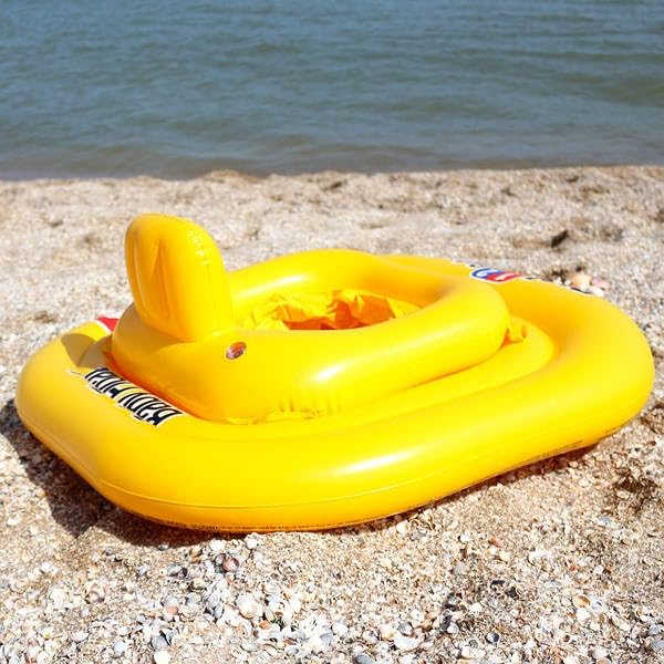 79x79cm Inflatable Pool Seat for Babies PVC Kids Water Floaty Plastic Float Ring for 1-2 Years Old | Pool School Deluxe Baby Float Swim Tube Pack of 1 - Image 4 thumbnail