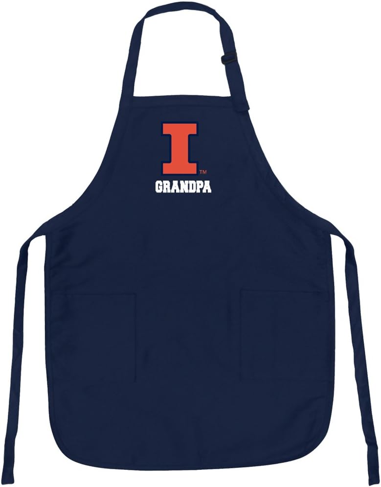Broad Bay University of Illinois Grandpa Apron Proud Illini Grandfather Aprons
