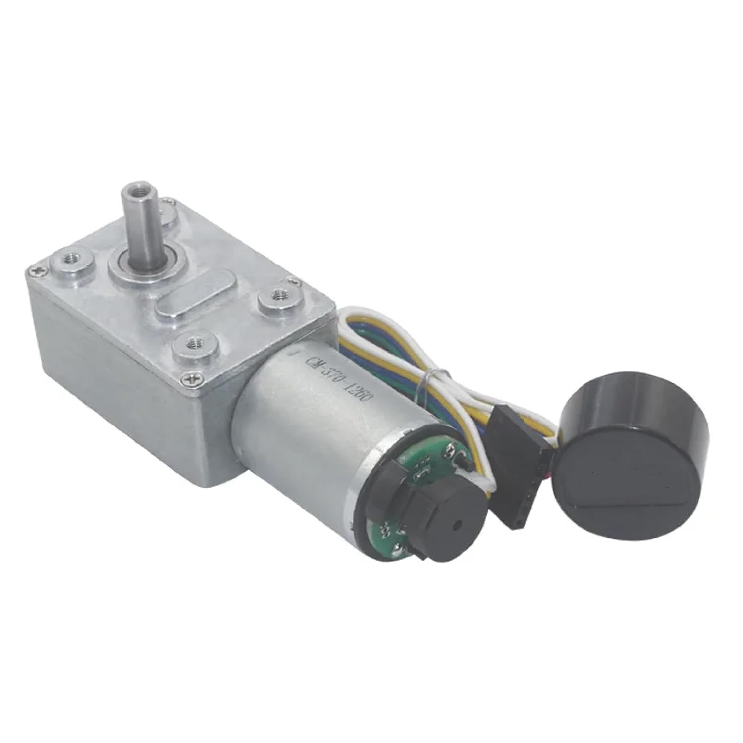 JGY-370B DC Gear Motor, 6V-24V, High Torque 26.5kg.cm, Worm Gear with Encoder (23rpm 12V)