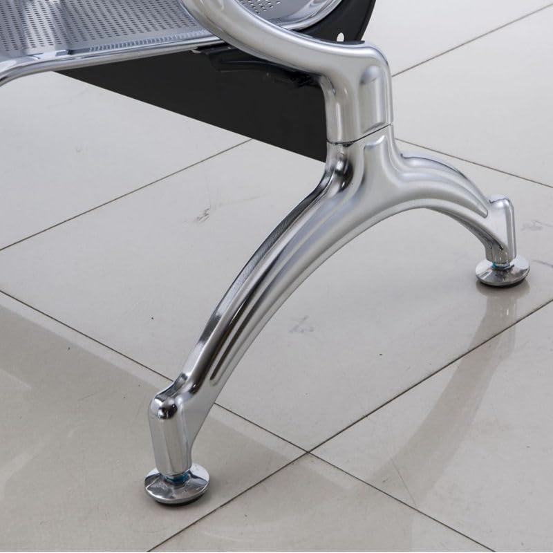 Image of Three Seater Waiting Area Chair, Waiting Chair for Hospital Clinic Reception Area School University College Garden Public Places MS Chromed Finish