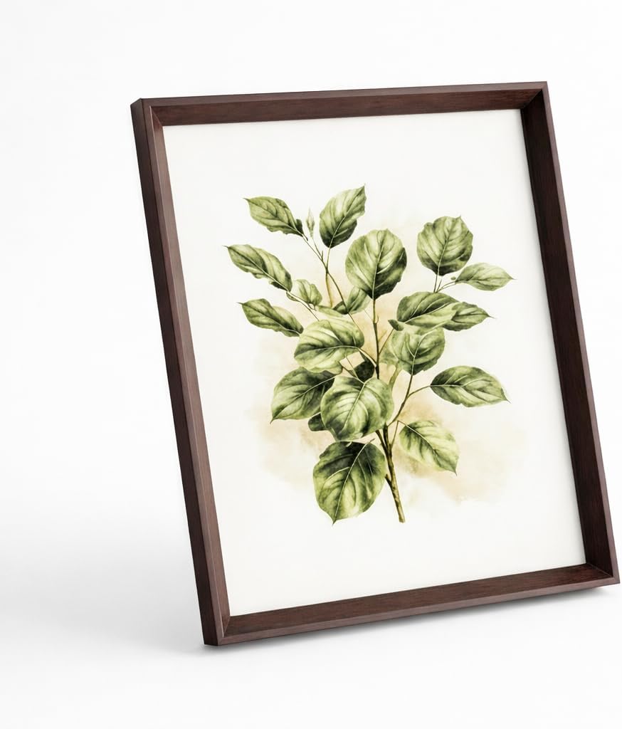 A3 Picture Frame, Walnut Color MDF Wood Photo Frame with Plexiglass Front, Wall Display
