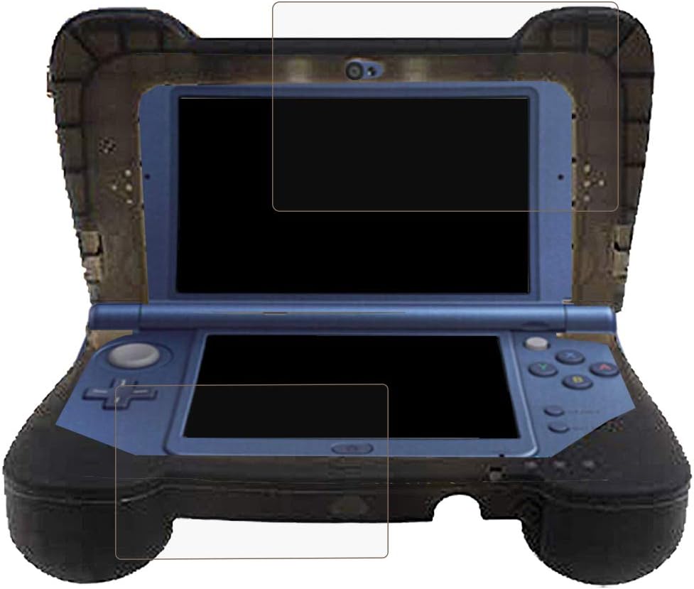 Silicone Case for New Nintendo 3DS XL/LL with Screen Protectors, ANIN Protective Cover with Comfort Hand Grip, 2 pcs PET Films for Top and Bottom Screen