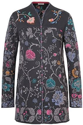 IVKO Long Cardigan with Embroidery, Anthracite