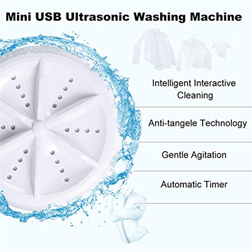Ultraschall Mini Waschmaschine, tragbar, Ultraschall-Turbine, entfernt Schmutz, Waschmaschine, USB-Kabel, Lazy Magic Laundry für Reisen, Zuhause, Geschäftsreise, Multi - Image 6