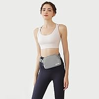 Vista 27 de Cangurera cruzada para mujer, mini bolsa para cinturón de 1 litro con correa ajustable de 32 a 51 pulgadas, bolsa de cintura pequeña para viajes