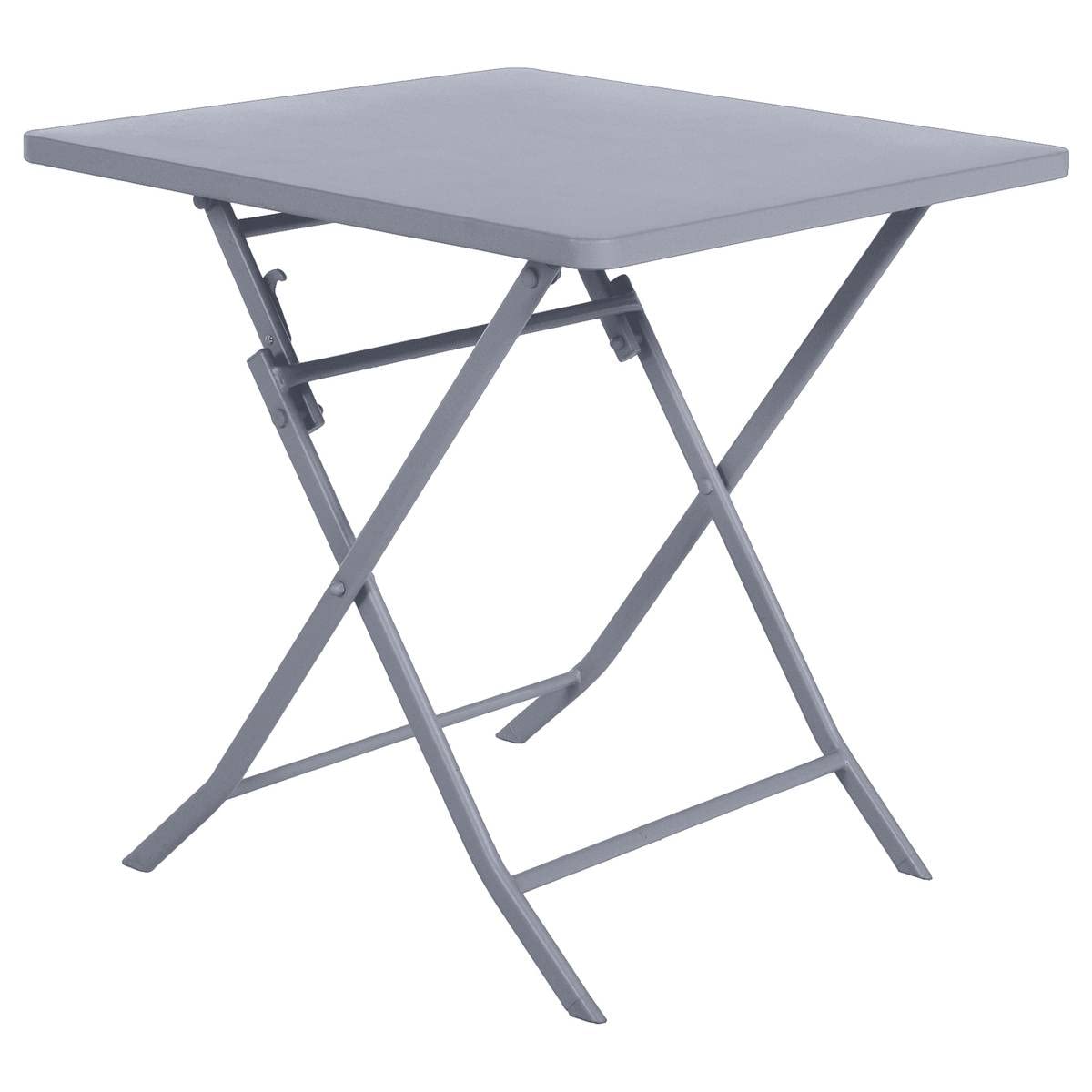 Table de jardin pliante Greensboro Hespéride gris quartz 2 places en acier