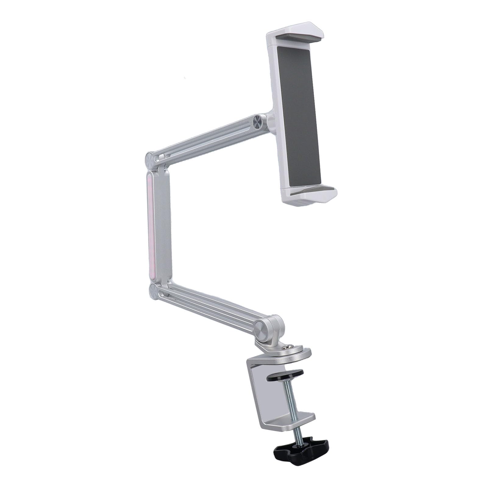 Stojak na Telefon Stacjonarny z Zaciskiem, Elastyczny Klips z Zaciskiem Arm 360, Składana Aluminiowa, Obrotowa Podstawka do Tabletu, Uchwyt do Mocowania na Stoliku Nocnym