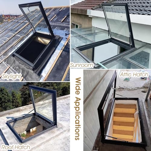 Trappe de toit de secours – Résistante aux intempéries avec panneau en verre pour espaces confinés, trou d'homme et caves