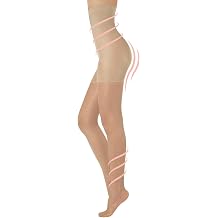 CALZITALY High-Waist Shaper Tights compression 8 mm/hg, Control Body & Leg relaxing, Shaping pantyhose | S, M, L, XL, XXL, 3XL, 4XL | 20 den | Black, Natural | Made in Italy