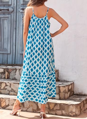 Image of Dokotoo Women Summer Dresses Scoop Neck Ruffle Flowy Boho Maxi Dress