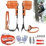 timiland Tree Climbing Spikes Set，Tree Climbing Gear，Adjustable Length Design,Alloy Steel Pole Climbing Spurs,Hunting and Observation,Fruit Picking (Set H)