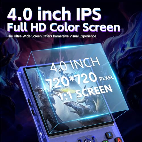 Image of R36MAX Retro Handheld Gaming Console, Built-in 22,000+ Classic Games, Open Source Linux System, Portable Game Emulator Console, 4.0-Inch 4K HD IPS Screen Video Player, 4000mAh Battery (Blue 128GB)