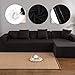 Fodera per Divano a 3 + 2 L, Copridivano Copridivano Elasticizzato a Forma, Copridivano con Penisola Elasticizzato Chaise Longue Sofa Cover Componibile in Poliestere a Forma di L (Nero)