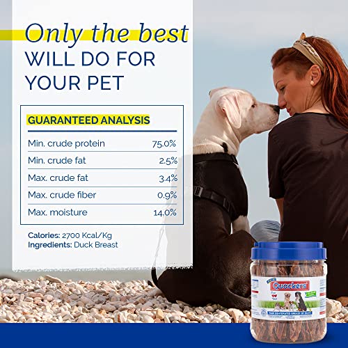 PCI Pet Center Inc. Quackers Raw Dehydrated Duck Breast Dog Treats, 1 Pound Container - Image 4