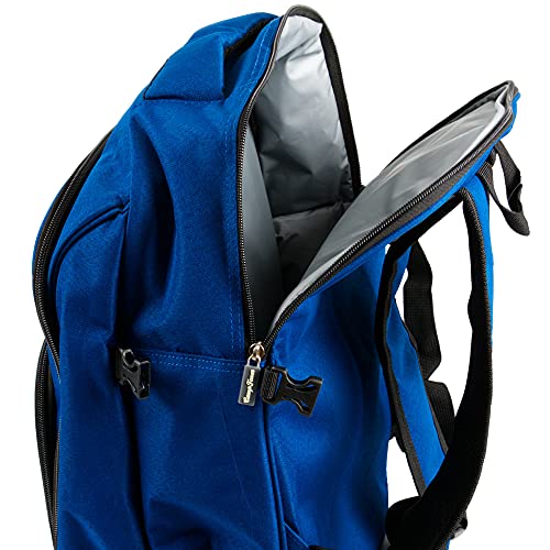 CampFeuer Picknickrucksack 32-teilig | Picknickset für 4 Personen | Blau | mit Flaschenhalter, Picknickdecke, Kühlfach und Campinggeschirr | Freizeitrucksack, Campingrucksack